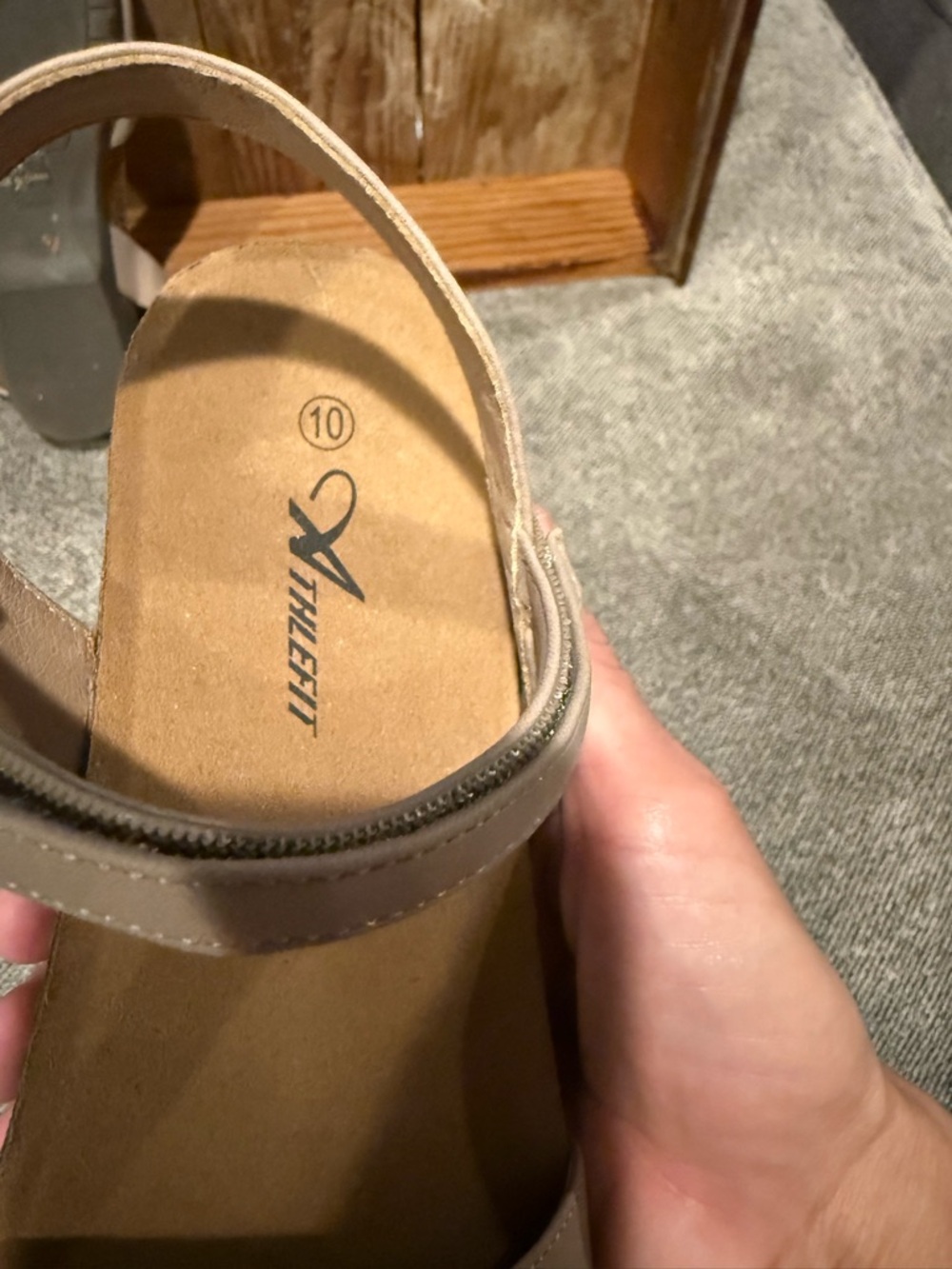 Women's Ankle-Strap Flats in Light Taupe - Picture 4 of 4